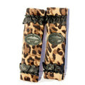 Personalised Lace Velvet Leopard Print Automotive Seat Safety Belt Covers Car Decoration 2pcs - Brown
