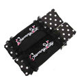 Princess Lace Polka Dot Synthetic Fiber Auto Seat Safety Belt Covers Car Decoration 2pcs - Black