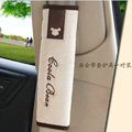 Unique Cartoon Coola Bear Synthetic Fiber Automotive Seat Safety Belt Covers Car Decoration 2pcs - Beige