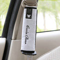 Unique Cartoon Coola Bear Synthetic Fiber Automotive Seat Safety Belt Covers Car Decoration 2pcs - Grey