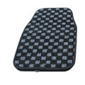 Fashion Grid Universal Automotive Carpet Car Floor Mats Suede 5pcs Sets - Black+Gray