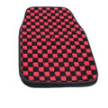 Fashion Grid Universal Automotive Carpet Car Floor Mats Suede 5pcs Sets - Black+Red