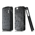 IMAK Ostrich Series leather Case holster Cover for iPhone 6 - Black