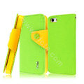 IMAK cross leather case Button holster holder cover for iPhone 6 - Green