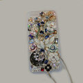 Bling S-warovski crystal cases Flower diamond covers for iPhone 6 Plus - White