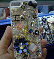 Bling S-warovski crystal cases Flowers diamond cover for iPhone 6 Plus - Navy blue
