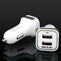 Scud SC-622 Dual USB Car Charger Universal Charger for iPhone 6 Plus - White