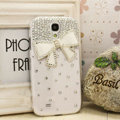 Bowknot diamond Crystal Cases Bling Hard Covers for Samsung Galaxy Note 4 N9100 - White