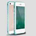 Quality Bling Aluminum Bumper Frame Cover Diamond Shell for iPhone 6 Plus 5.5 - Blue