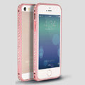 Quality Bling Aluminum Bumper Frame Cover Diamond Shell for iPhone 6 Plus 5.5 - Pink