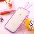 Cute Transparent Rabbit Covers Ears Silicone Cases for iPhone 6S - Purple