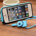 Fashion Lanyard Plastic Shell Hard Covers Back Cases Skin for iPhone 6S - Blue