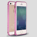 Quality Bling Aluminum Bumper Frame Cover Diamond Shell for iPhone 6S - Purple