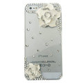 Flower Crystal diamond Cases Bling Hard Covers for iPhone 7 - White