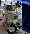 S-warovski crystal cases Bling Flowers diamond cover for iPhone 7 - Black