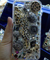 S-warovski crystal cases Bling Leopard diamond cover for iPhone 7 - Black