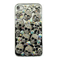 Bling Hard Covers Skulls diamond Crystal Cases Skin for iPhone 6S Plus - Black