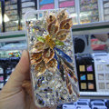 S-warovski crystal cases Bling Flower diamond covers for iPhone 6S Plus - Champagne