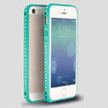 Quality Bling Aluminum Bumper Frame Cover Diamond Shell for iPhone 7 Plus 5.5 - Green