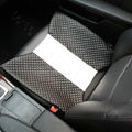 Calssic Bowknot Genuine Leather Universal Car Seat Cushion Diamond Lattice Pad 1pcs - Black White