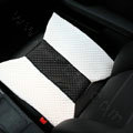 Calssic Bowknot Genuine Leather Universal Car Seat Cushion Diamond Lattice Pad 1pcs - White Black