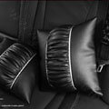 Calssic General Car Lumbar Pillow Genuine Lamb Leather Back Support Cushion 1pcs - Black