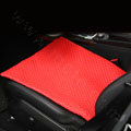 Calssic Genuine Leather Universal Car Seat Cushion Diamond Lattice Auto Pad 1pcs - Red