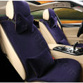 Calssic Luxury Genuine Wool Auto Cushion Women Universal Car Seat Covers 15pcs Sets - Purple