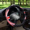 Fashion British Series Flag Stars Print Car Steering Wheel Covers 15 inch 38CM - Black Blue
