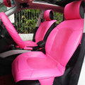 Fashion Cute PU Leather Universal Car Seat Covers Female Auto Cushion 4pcs Sets - Rose