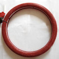 Fashion Women Genuine Leather Snake Skin Car Steering Wheel Covers 15 inch 38CM - Red