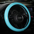 Fashion Women Glitter PU Leather Car Steering Wheel Covers 15 inch 38CM - Blue