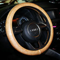 Fashion Women Glitter PU Leather Car Steering Wheel Covers 15 inch 38CM - Gold