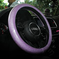 Fashion Women Glitter PU Leather Car Steering Wheel Covers 15 inch 38CM - Purple