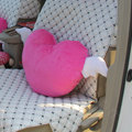 High Quality Heart Angel Plush Auto Lumbar Pillow Back Support Cushion 2pcs - Rose