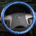 High Quality Snake Grain PU Leather Car Steering Wheel Covers 15 inch 38CM - Blue
