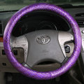 High Quality Snake Grain PU Leather Car Steering Wheel Covers 15 inch 38CM - Purple