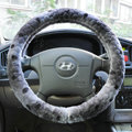 High Quality Snake Print Winter Plush Car Steering Wheel Covers 15 inch 38CM - Gray