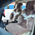 High Quality Wool Auto Cushion Universal Genuine Sheepskin Car Seat Covers 4pcs Sets - Bean Paste