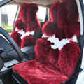 High Quality Wool Auto Cushion Universal Genuine Sheepskin Car Seat Covers 4pcs Sets - Wine Red