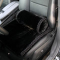 High-grade Genuine Wool Pearl Universal Car Seat Cushion Winter Auto Front Pad 1pcs - Black