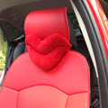 Hot sales Sexy Lips Women Plush Auto Neck Safety Pillow Car Interior Decoration 2pcs - Red