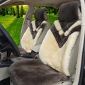 Hot sales Whole Fur Wool Auto Cushion Universal Genuine Sheepskin Car Seat Covers 6pcs Sets - Grey