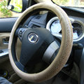 Luxury General Car Steering Wheel Covers Genuine Leather Snake Skin 15 inch 38CM - Beige