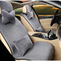 Luxury Genuine Wool Auto Cushion Man Business Casual Universal Car Seat Covers 15pcs Sets - Grey