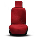 Luxury Genuine Wool Auto Cushion Women Fashion Universal Car Seat Covers 11pcs Sets - Red