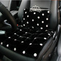 Luxury Genuine Wool Universal Car Seat Cushion Diamond Winter Auto Pad 1pcs - Black
