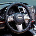 Man Casual Snake Print PU Leather Car Steering Wheel Covers 14 inch 36CM - Black