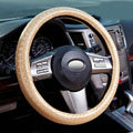 Man Casual Snake Print PU Leather Car Steering Wheel Covers 15 inch 38CM - Beige