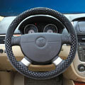New Arrival Classic Plaid Winter Velvet Car Steering Wheel Covers 15 inch 38CM - Black